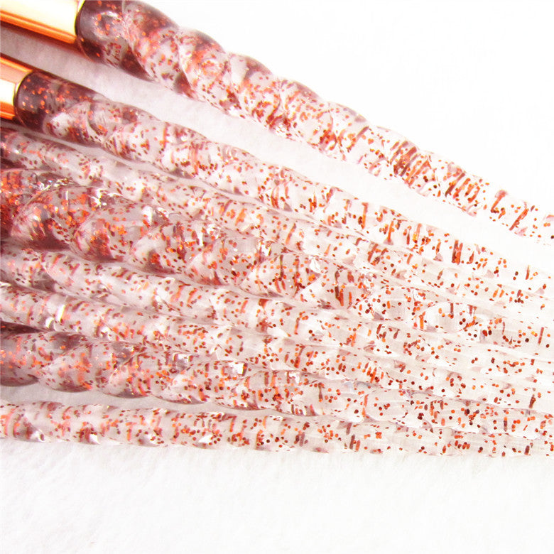 Sparkling Crystal Makeup Brush Set – 8 Essential Pieces
